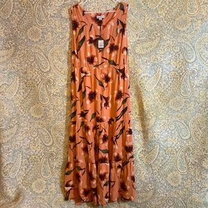 gorgeous AVA&VIV Pink dress with beautiful flowers on it sleeveless new 1x